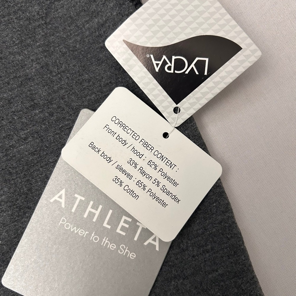 Athleta Hoodie Womens Small Gray Black Limitless Pulchah Charcoal Cowl Neck‎ NWT - Picture 7 of 9